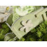 Carriola decorativa in legno colorato con fiore modello a scelta