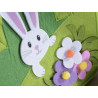 Borsa in panno verde con coniglio e fiori modello a scelta