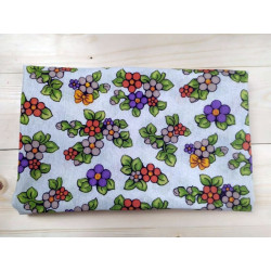 Stoffa in cotone fiorellini primavera misura 100x50 cm.