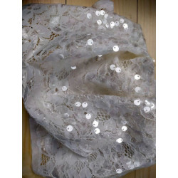 Merletto con paillettes trasparenti 50 x 40 cm