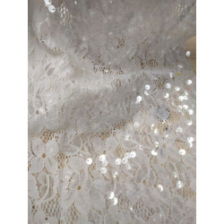 Merletto con paillettes trasparenti 50 x 40 cm