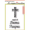 Fustella metallica Timbro Croce fiorito con auguri
