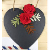 Lavagnetta in ardesia con cordoncino a cuore 25x25 cm