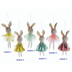 Coniglietto con vestito in tulle/velluto da appendere modello a scelta