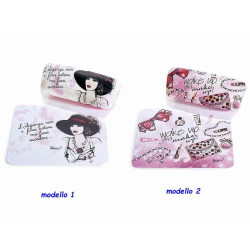 Set portaocchiali e pulisci occhiali abbinato "Fashion" modello a scelta