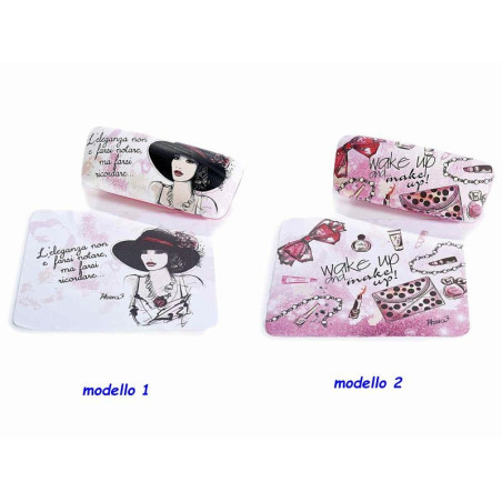 Set portaocchiali e pulisci occhiali abbinato "Fashion" modello a scelta