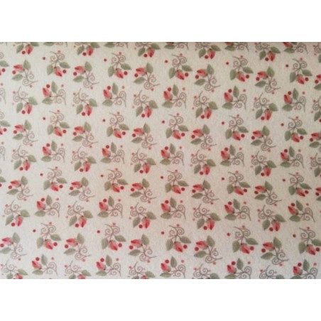 Pannolenci stampato 1mm Tulipani corallo misura a scelta