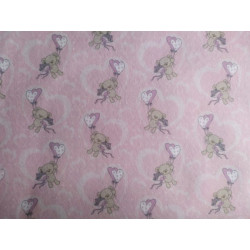Pannolenci stampato 1mm Orsetto con palloncini rosa misura a scelta