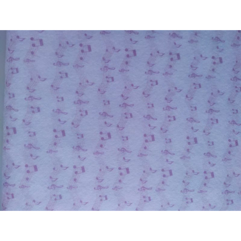 Pannolenci stampato 1mm Note musicali rosa misura a scelta