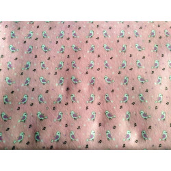 Pannolenci stampato 1mm Uccellini rosa misura a scelta