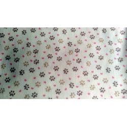 Pannolenci stampato 1mm Impronte gattino rosa misura a scelta
