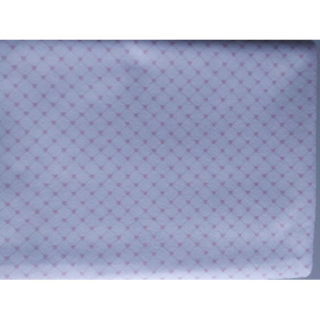 Pannolenci stampato 1mm Rombi di cuori rosa misura a scelta