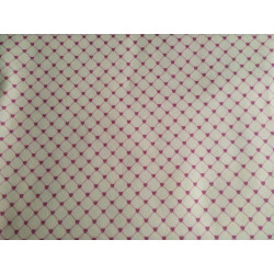 Pannolenci stampato 1mm Rombi di cuori amaranto misura a scelta