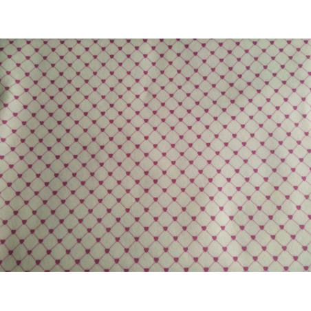 Pannolenci stampato 1mm Rombi di cuori amaranto misura a scelta
