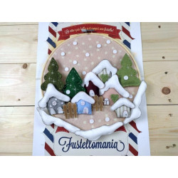 Fustella XL Casette con alberelli e neve