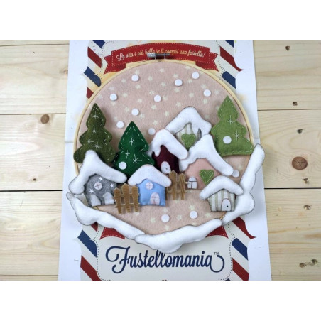 Fustella XL Casette con alberelli e neve