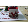 Fustella XL Scatola 3D con bordo di neve e bottone