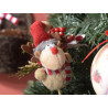 Renna peluche con sciarpa e cappello natalizio su stick legno modello a scelta