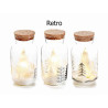Barattolo vetro decorato con glitter, albero luce led e neve modello a scelta