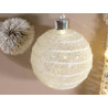 Pallina in vetro con decori glitter e luce led in espositore modello a scelta