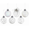 Pallina in vetro con decori glitter e luce led in espositore modello a scelta