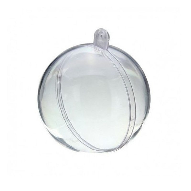 Pallina di plastica trasparente apribile 2 parti - 6 cm