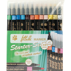 Set da 12 pennarelli doppia punta con marker Atbelle
