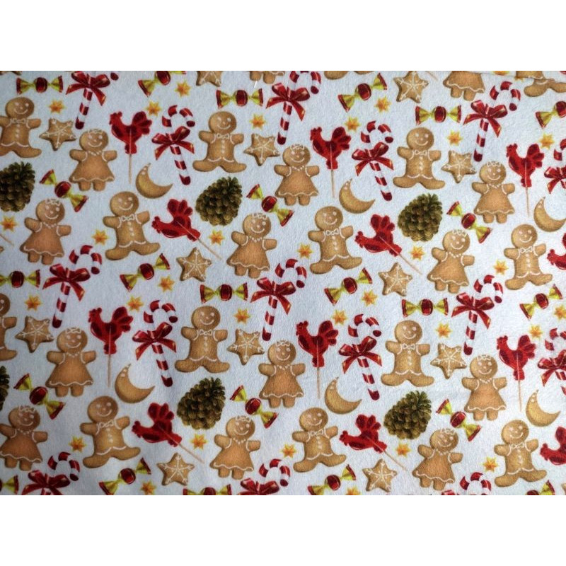 Pannolenci stampato 1mm fantasia Gingerbread 50x40 cm