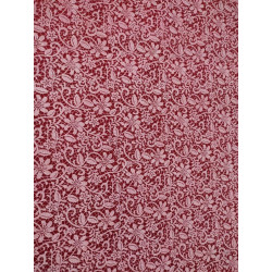 Pannolenci 1 mm effetto pizzo con fiori base corallo fiori bianchi 25x45 cm