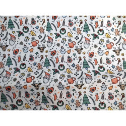 Pannolenci stampato 1mm fantasia oggetti natalizi 45x50 cm