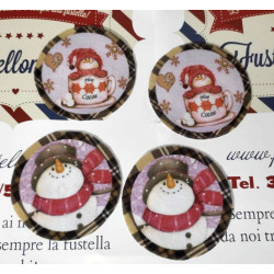 Pannolenci stampato 1mm fantasia con palline di Natale 40x50 cm