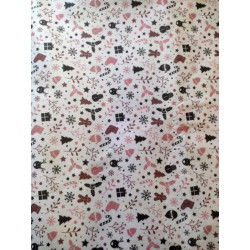 Pannolenci stampato 1mm fantasia pacco regalo e decorazioni di Natale 40x50 cm