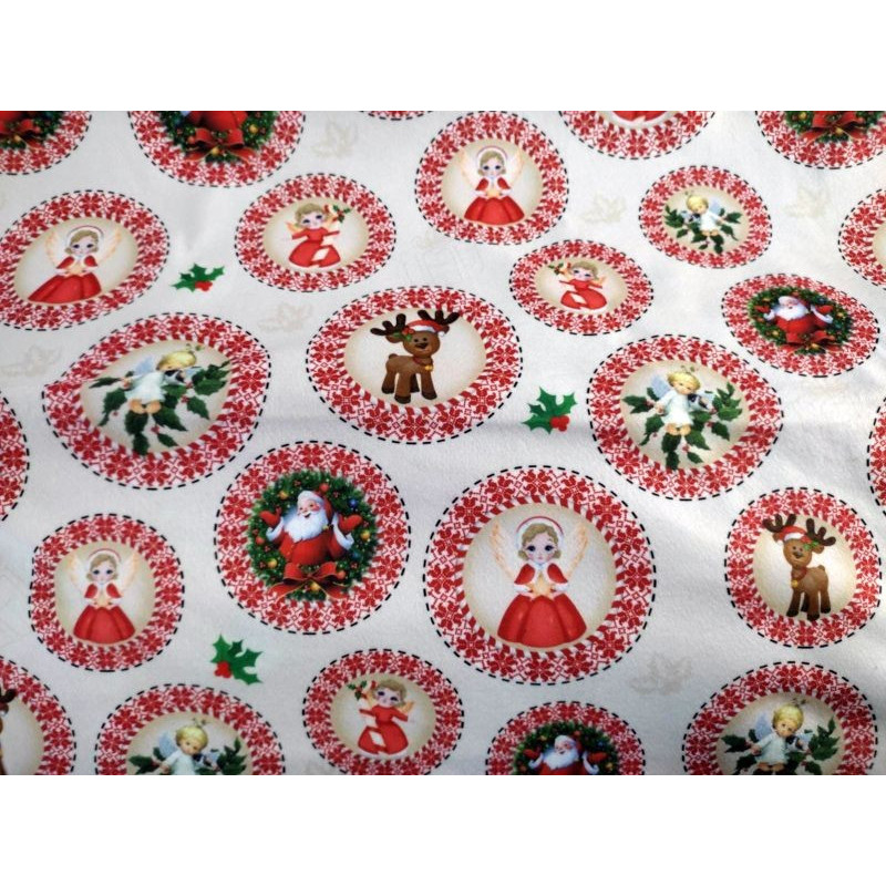 Pannolenci stampato 1mm Babbo Natale angioletto renna 50x75 cm