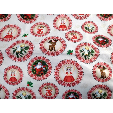 Pannolenci stampato 1mm Babbo Natale angioletto renna 50x75 cm