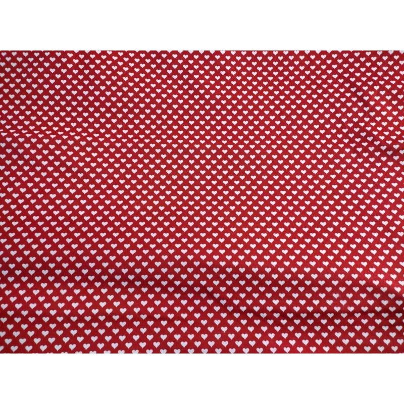 Pannolenci stampato 1mm Cuori su base rossa 50x75 cm