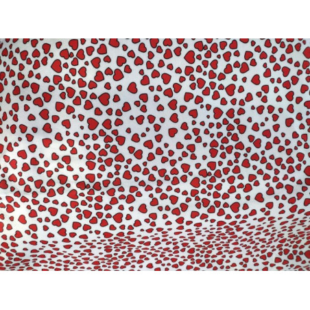 Pannolenci stampato 1mm Cuori su base bianca 50x75 cm