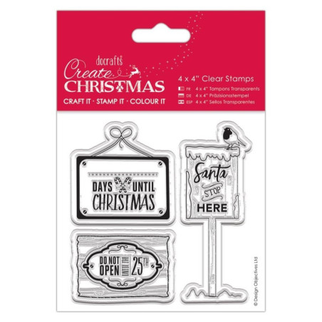 4 X 4 CLEAR STAMPS - CHRISTMAS SIGNS