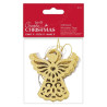 GLITTERED WOODEN TAGS (4PCS) - CREATE CHRISTMAS - ANGEL