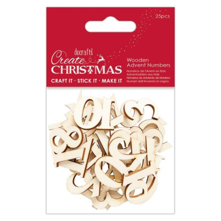 WOODEN ADVENT NUMBERS (25PCS) - CREATE CHRISTMAS