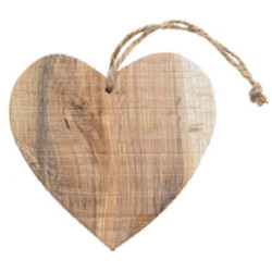 Cuore in legno da appendere 10x1 cm