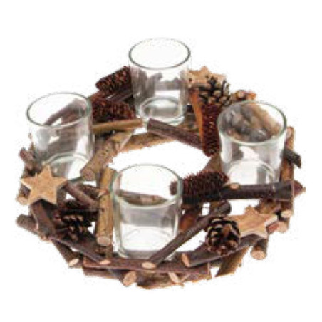Corona 25 cm naturale con portalumini