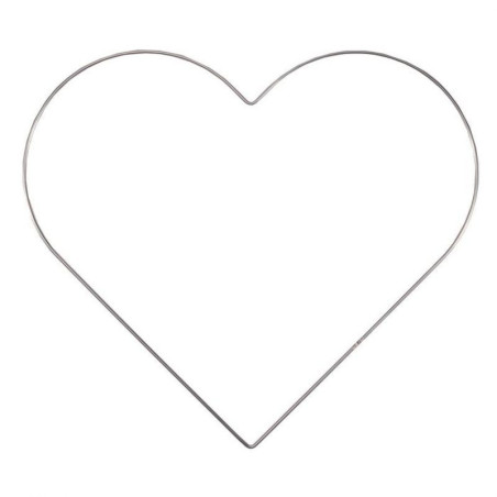 Cornice di metallo a forma di cuore non rivestito 32 cm