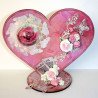 Cuore in legno con pallina trasparente 5 cm