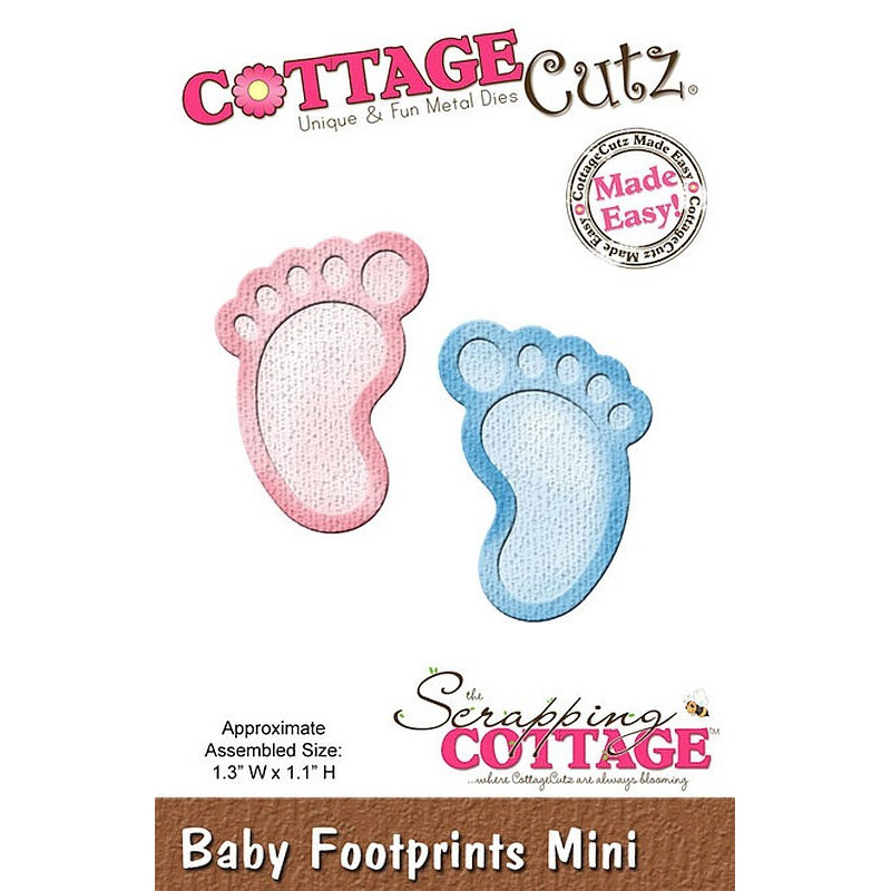 Fustella metallica Cottage Cutz Baby footprints mini