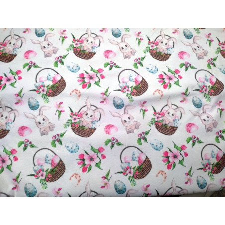 Pannolenci stampato 1mm Coniglietti nel cesto 50x80 cm