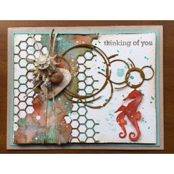 Fustella metallica Memory Box Swimming Seahorses
