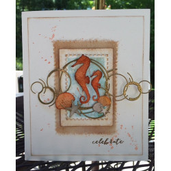 Fustella metallica Memory Box Swimming Seahorses