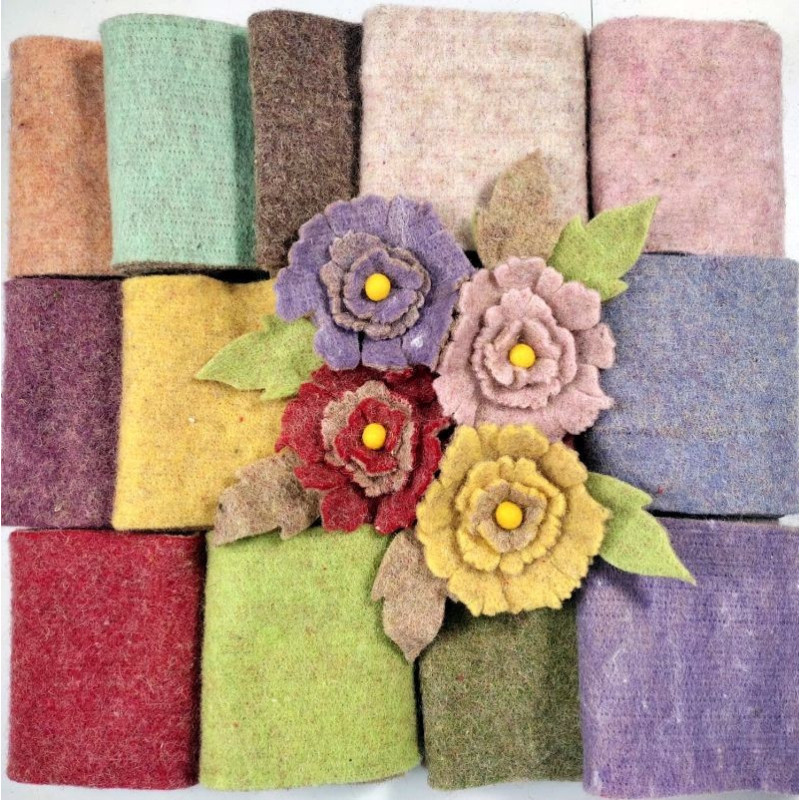 KIT Nastro lana bicolore 13 colori 15x50 cm