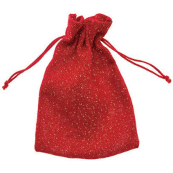 Sacchetto in juta shimmer rosso 20 x 25 cm