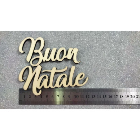 Scritta in legno Buon Natale corsivo